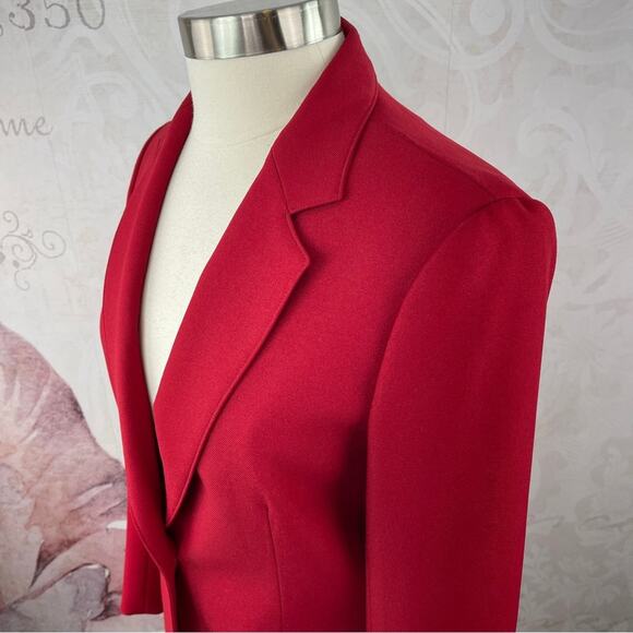 Haberdashery By Personal Vintage Red Skirt Suit Set Size 10 - Picture 5 of 12